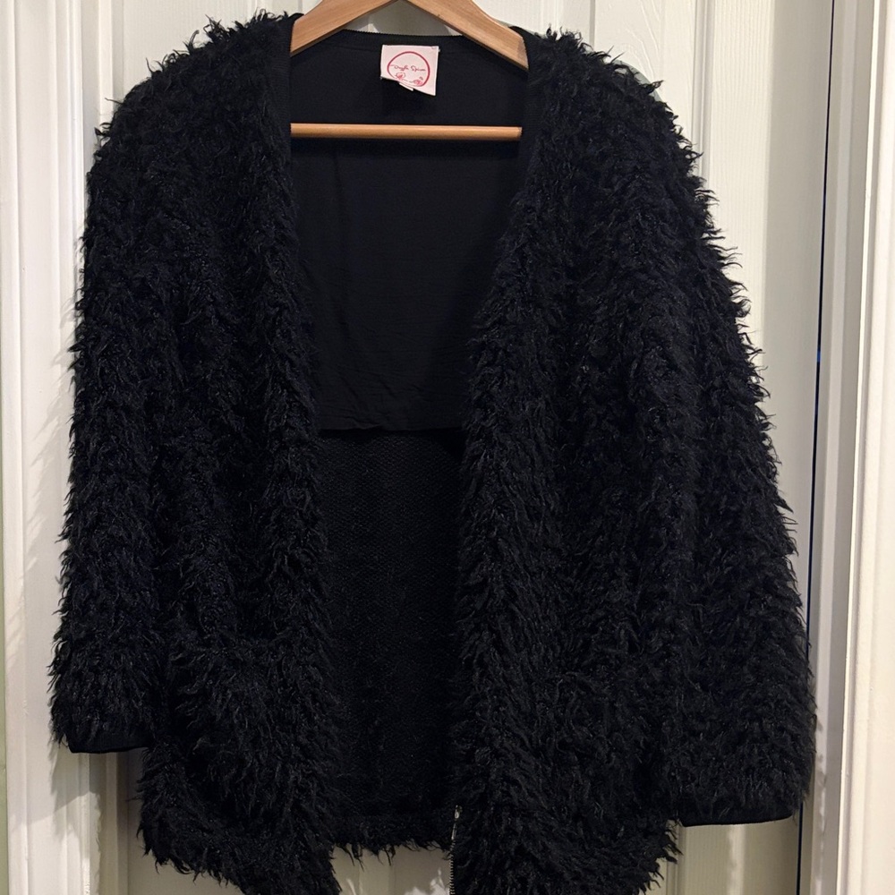 Cozy Black Fuzzy Sweater